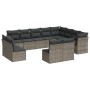 Set Divani da Giardino 12 pz con Cuscini Grigio in Polyrattan