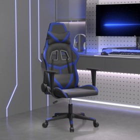 Sedia da Gaming Massaggiante Nero e Blu in Similpelle