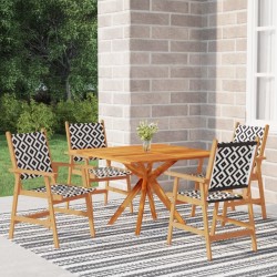 Set Mobili da Pranzo per Giardino 5 pz Legno Massello di Acacia