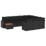 Set Divani da Giardino 11 pz con Cuscini in Polyrattan Nero