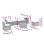 Set Divani da Giardino 7 pz con Cuscini Grigio in Polyrattan