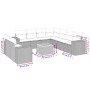 Set Divano da Giardino 10 pz con Cuscini Grigio in Polyrattan