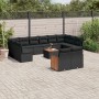 Set Divani da Giardino 13pz con Cuscini Nero in Polyrattan