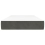Materasso a Molle Grigio Scuro 120x190x20 cm in Velluto