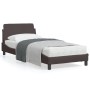 Giroletto con Testiera Marrone Scuro 80x200 cm in Tessuto