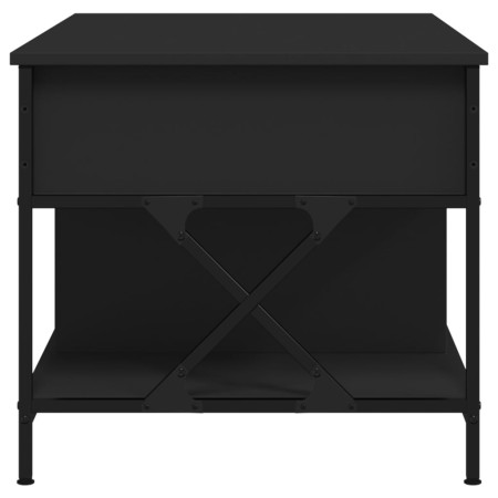 Tavolino da Salotto Nero 100x55x50cm Legno Multistrato Metallo