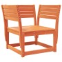 Set Divani da Giardino 5 pz Marrone Cera Legno Massello Pino