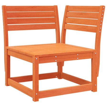 Set Divani da Giardino 5 pz Marrone Cera Legno Massello Pino