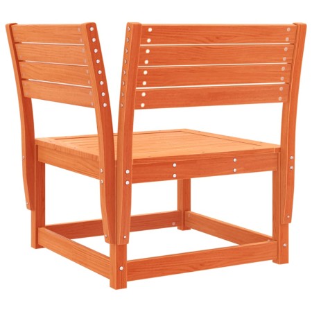 Set Divani da Giardino 5 pz Marrone Cera Legno Massello Pino