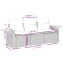 Set Divano da Giardino 3 pz con Cuscini Beige in Polyrattan