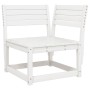 Set Divani da Giardino 6 pz Bianco in Legno Massello di Pino