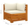 Set Divani da Giardino 7 pz con Cuscini in Massello di Acacia