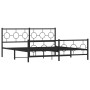Giroletto con Testiera e Pediera Metallo Nero 183x213 cm
