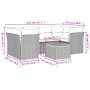 Set Divani da Giardino 7 pz con Cuscini Grigio in Polyrattan