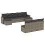 Set Divano da Giardino 10 pz con Cuscini Grigio in Polyrattan