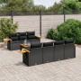 Set Divani da Giardino con Cuscini 8 pz Nero in Polyrattan