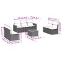 Set Divani da Giardino con Cuscini 8 pz Nero in Polyrattan