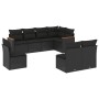 Set Divani da Giardino con Cuscini 8 pz Nero in Polyrattan