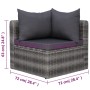 Set Divani da Giardino 8 pz con Cuscini in Polyrattan Grigio