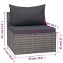 Set Divani da Giardino 8 pz con Cuscini in Polyrattan Grigio