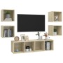 Set Mobili TV 5 pz Rovere Sonoma in Legno Multistrato