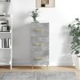 Credenza Grigio Cemento 34,5x34x90 cm in Legno Multistrato