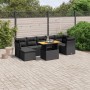 Set Divani da Giardino con Cuscini 8 pz Nero in Polyrattan