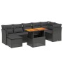 Set Divani da Giardino con Cuscini 8 pz Nero in Polyrattan