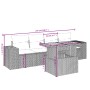 Set Divani da Giardino 5 pz con Cuscini in Polyrattan Nero