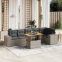 Set Divani da Giardino 7 pz con Cuscini Grigio in Polyrattan