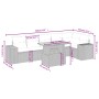 Set Divani da Giardino 7 pz con Cuscini Grigio in Polyrattan