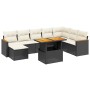 Set Divani da Giardino 9 pz con Cuscini Nero in Polyrattan