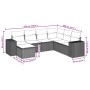 Set Divani da Giardino con Cuscini 7pz Nero Polyrattan