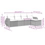 Set Divano da Giardino 5 pz con Cuscini Grigio in Polyrattan