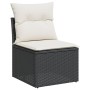 Set Divani da Giardino 4 pz con Cuscini Nero in Polyrattan