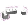 Set Divani da Giardino 5 pz con Cuscini in Polyrattan Nero