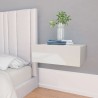 Comodini Pensili 2pz Bianco Lucido 40x30x15cm Legno Multistrato