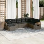 Set Divano da Giardino 8 pz con Cuscini Grigio in Polyrattan