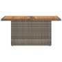 Tavolo Giardino Grigio 100x55x73 cm Polyrattan e Legno Acacia