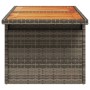Tavolo Giardino Grigio 100x55x73 cm Polyrattan e Legno Acacia