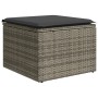 Set Divani da Giardino 4 pz con Cuscini in Polyrattan Grigio