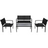 Set da Pranzo da Giardino 4 pz in Textilene Nero
