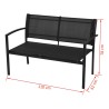 Set da Pranzo da Giardino 4 pz in Textilene Nero