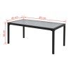 Set da Pranzo da Giardino 4 pz in Textilene Nero