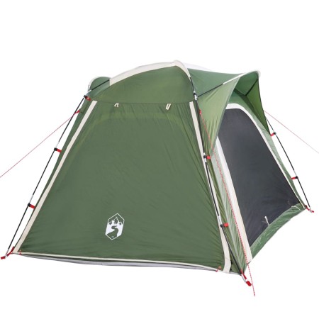 Tenda Campeggio 4 Persone Verde Rilascio Rapido Impermeabile