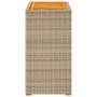 Tavolino da Giardino Piano Legno Beige 60x40x75 cm Polyrattan