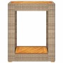 Tavolino da Giardino Piano Legno Beige 60x40x75 cm Polyrattan