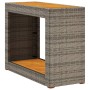 Tavolino da Giardino Piano Legno Grigio 100x40x75 cm Polyrattan