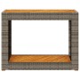 Tavolino da Giardino Piano Legno Grigio 100x40x75 cm Polyrattan