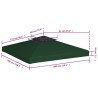 Telo di Ricambio per Gazebo 310g/m² Verde 3x3m